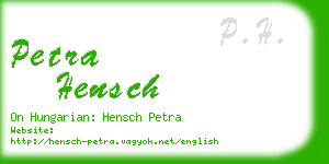 petra hensch business card